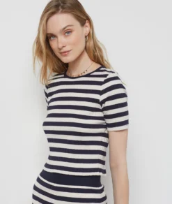 T-shirt Manches Courtes Côtelé NOIR 7 T-shirt Manches Courtes Côtelé NOIR -Jane Kleidung Geschaft 654150780 c