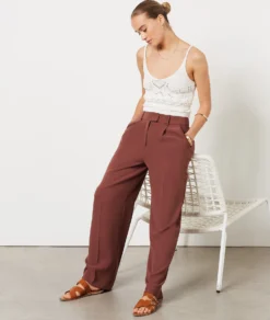 Hose Mit Weitem Schnitt SCHOKOLADENBRAUN -Jane Kleidung Geschaft 654151286 c