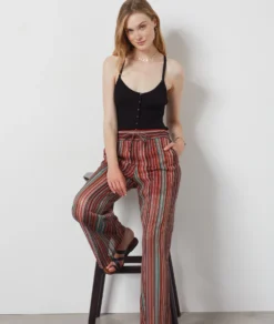Pantalon Fluide Coupe Large MULTICOLORE