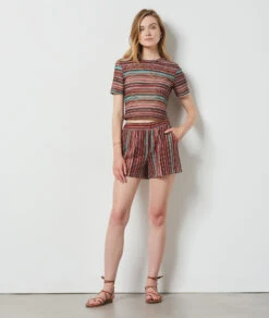 T-shirt En Maille Ajourée MARRON -Jane Kleidung Geschaft 654152690 6