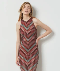 Robe En Maille Ajourée MARRON