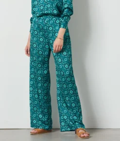 Lisa Pantalon Fluide Satiné VERT -Jane Kleidung Geschaft 654158433 6