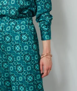 Lisa Pantalon Fluide Satiné VERT -Jane Kleidung Geschaft 654158433 b