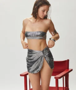 Bandeau - Bikini Oberteil SILBER -Jane Kleidung Geschaft 654180196 654186196 1075