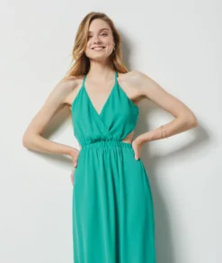 Robe Longue à Découpes VERT