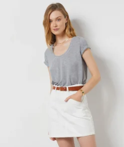 T-Shirt Mit Kurzen Ärmeln HELLGRAU -Jane Kleidung Geschaft 654208003 c