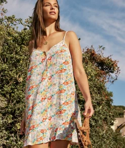 Kleid Mit Trägern Und Floralem Print MEHRFARBIG